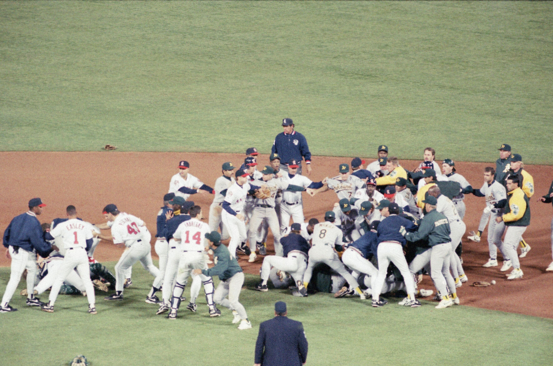 Athletics vs Angels Fight 1995